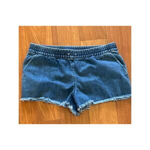 aerie Blue Elastic Cut off Style Shorts